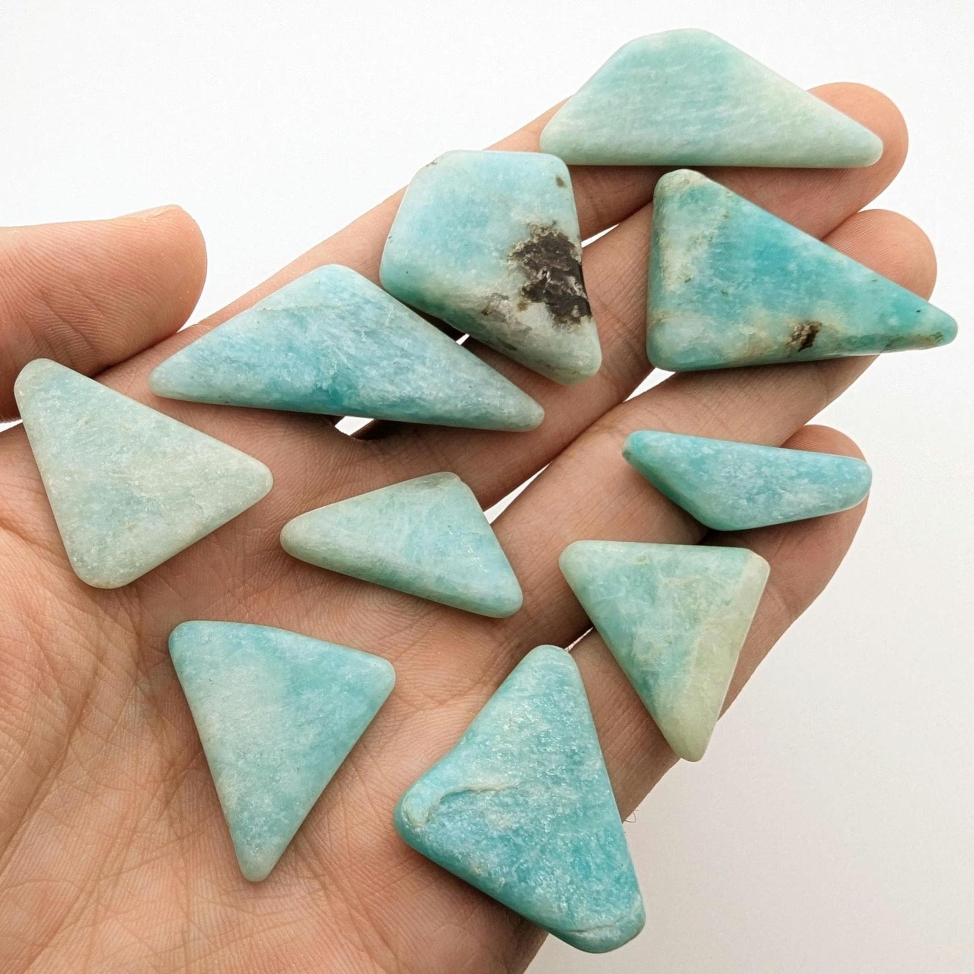 255 ct (10 pieces) Polished Amazonite Lot - Lac St-Jean, Quebec, Canada - Polished in Canada