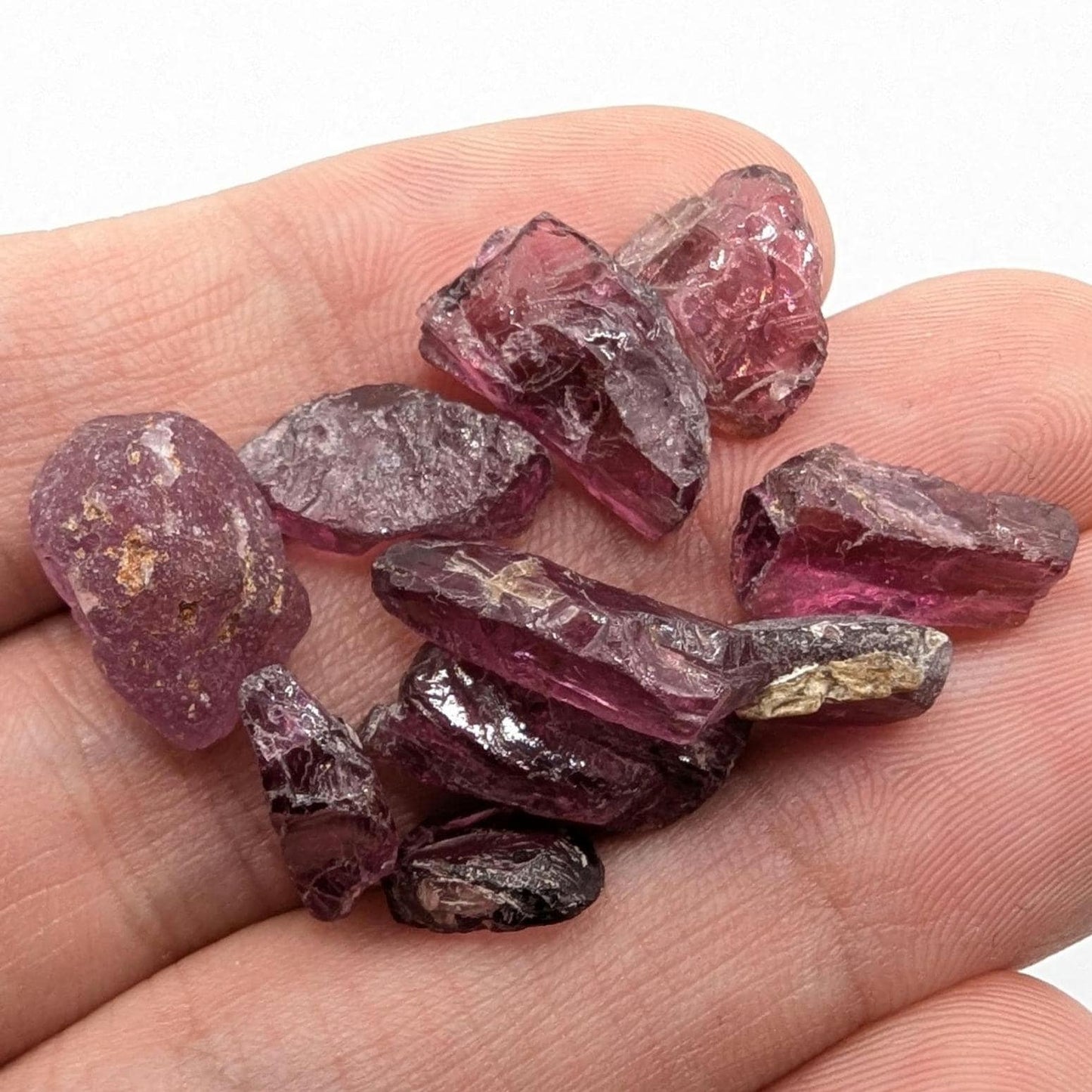 42 ct (10pc) Lot of Rough Rhodolite Garnet from Mozambique - Facet Rough Rhodolite - Loose Rough Gemstones - Natural Untreated Garnet