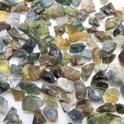 57 ct Green and Yellow Sapphire Lot - Natural Sapphires - Rough Sapphire Gems from Madagascar - Heated Raw Sapphire Gemstones