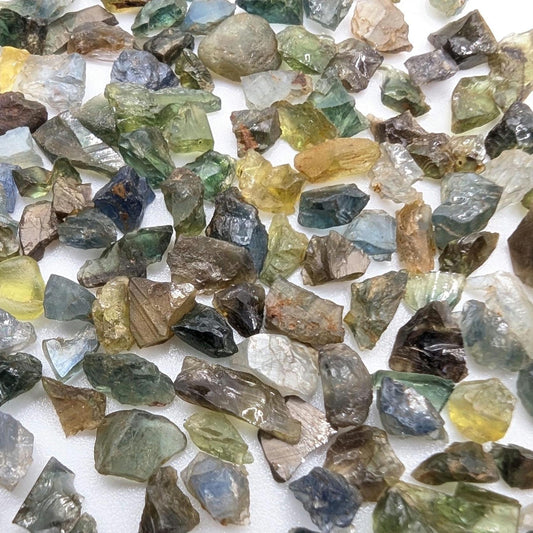 57 ct Green and Yellow Sapphire Lot - Natural Sapphires - Rough Sapphire Gems from Madagascar - Heated Raw Sapphire Gemstones