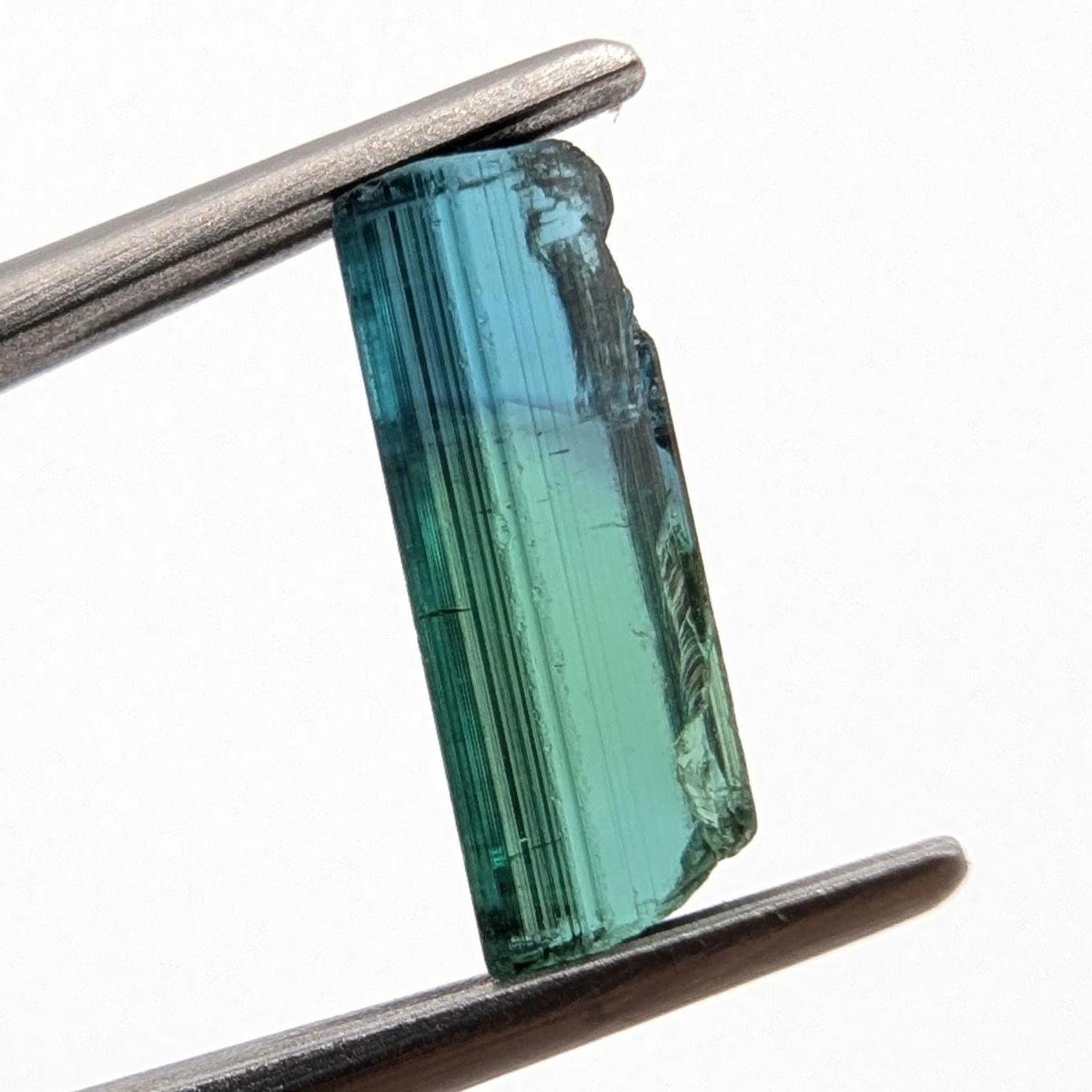 1.71ct Indicolite Tourmaline - Octagon Faceted Blue Tourmaline - Step Cut Bicolor Tourmaline - Loose Tourmaline Gemstone - Mozambique
