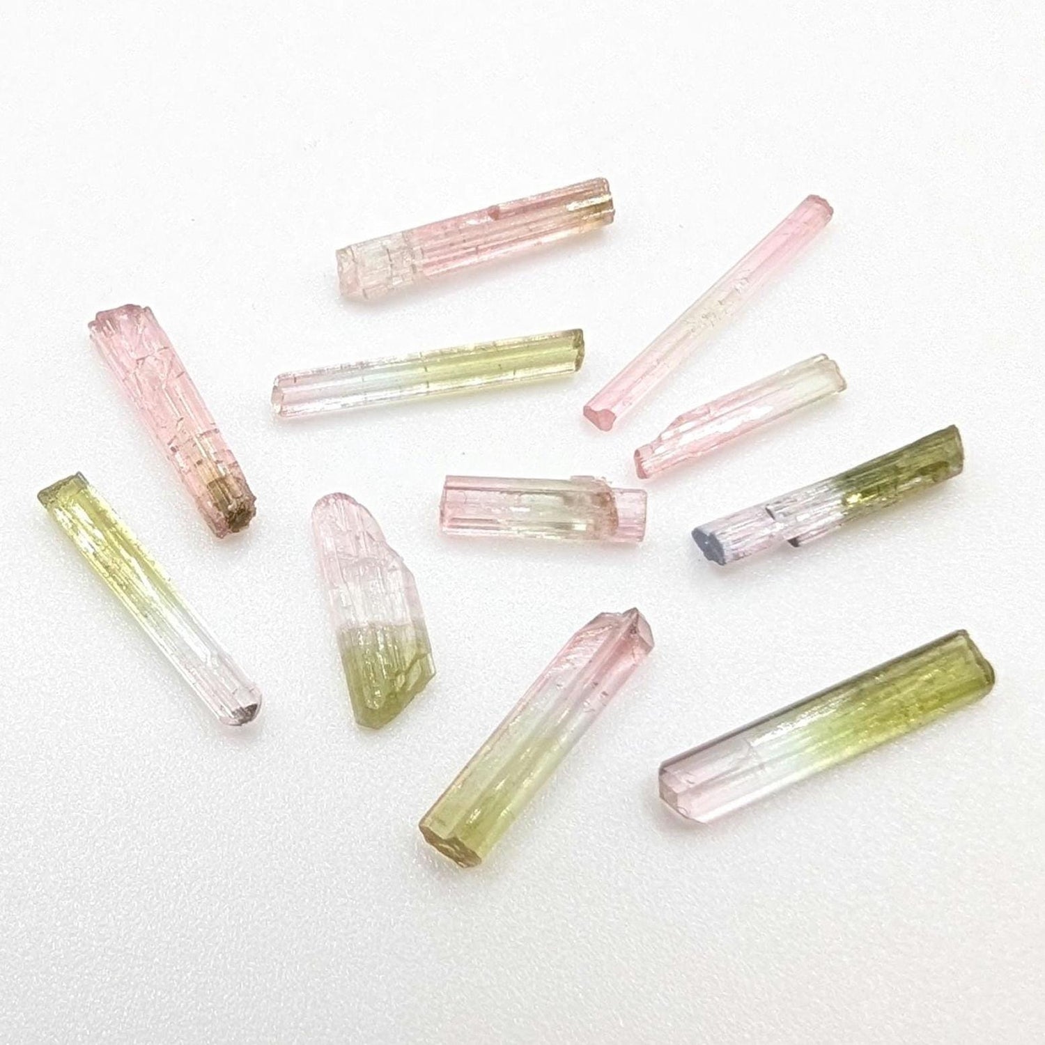 7.98 ct Watermelon Tourmaline Crystals - Natural Green and Pink Tourmaline Gemstones - Rough Crystals - Afghanistan