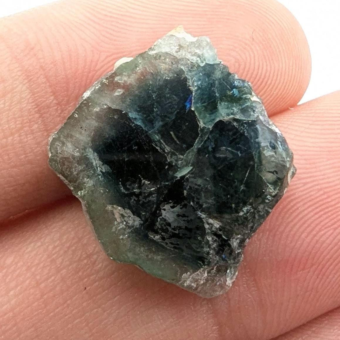 12.82 ct Indicolite Tourmaline Slice - Polished Blue Tourmaline Crystal - Bicolor Tourmaline - Loose Gemstone - Afghanistan