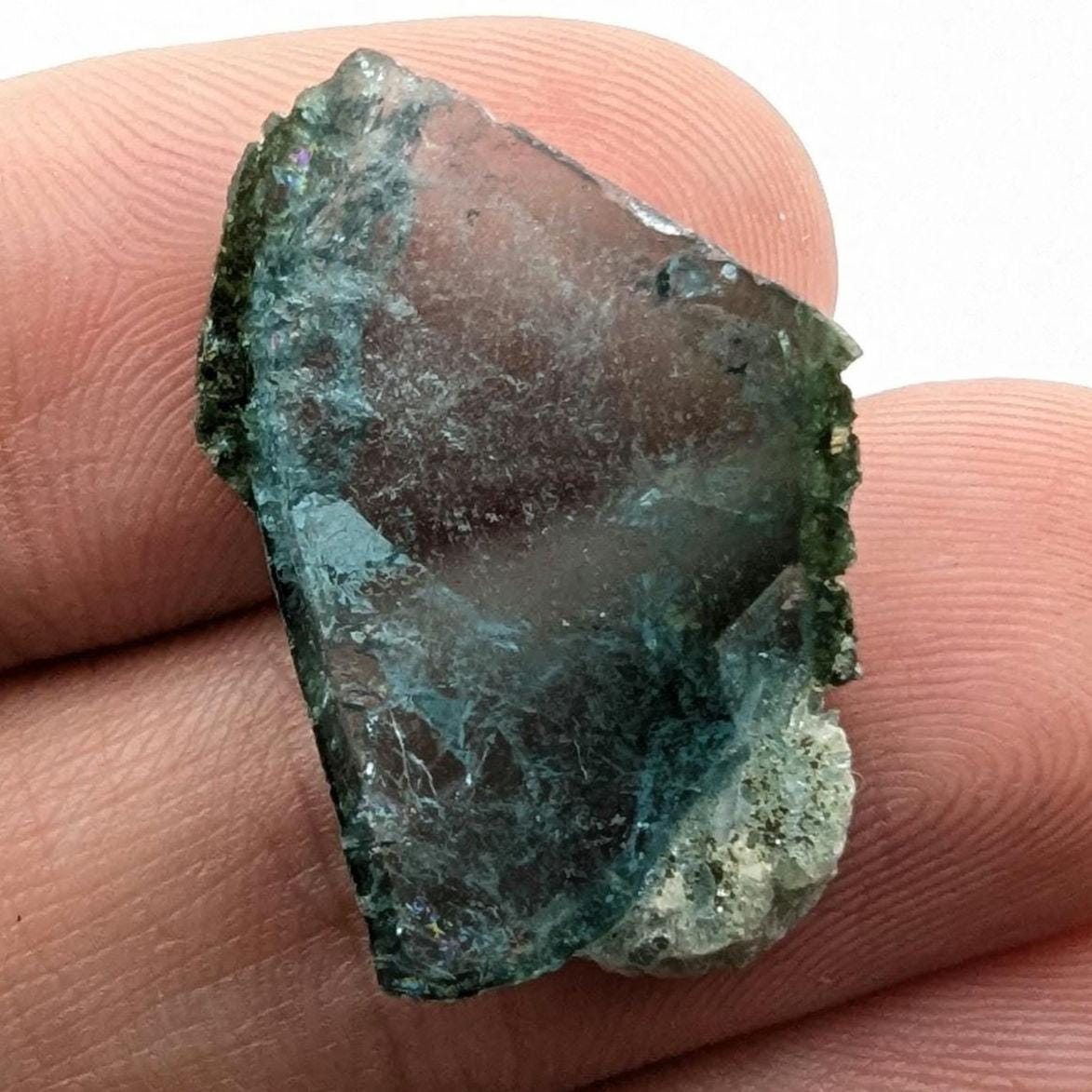 13.79 ct Indicolite Tourmaline Slice - Polished Blue Tourmaline Crystal - Bicolor Tourmaline - Loose Gemstone - Afghanistan