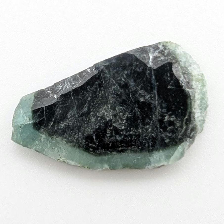 4.68 ct Indicolite Tourmaline Slice - Polished Blue Tourmaline Crystal - Bicolor Tourmaline - Loose Gemstone - Afghanistan