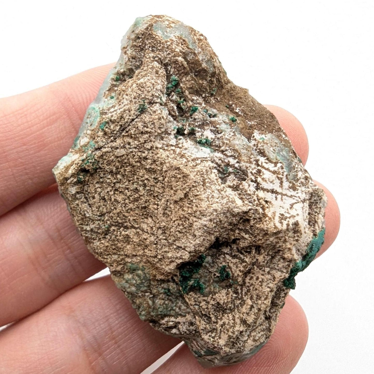 21g Quartz with Malachite - Natural Mineral Specimens - Quartz Geode Crystal Specimen - Sanda, Mindouli, Republic of Congo