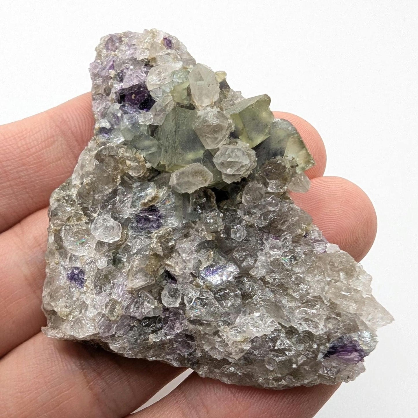 38g Green and Purple Fluorite Specimen - Inner Mongolia Fluorite Crystal - Natural Fluorite Crystal - Cubic Fluorite - Mineral Specimen