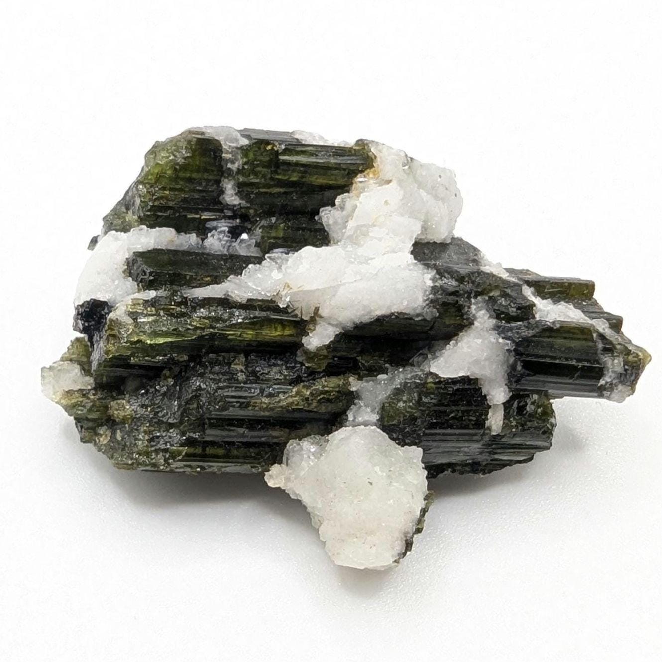 23g Green Tourmaline with Quartz - Minas Gerais, Brazil - Natural Mineral Specimen - Tourmaline Crystal