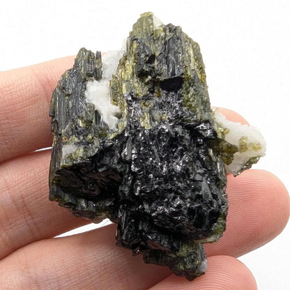 23g Green Tourmaline with Quartz - Minas Gerais, Brazil - Natural Mineral Specimen - Tourmaline Crystal