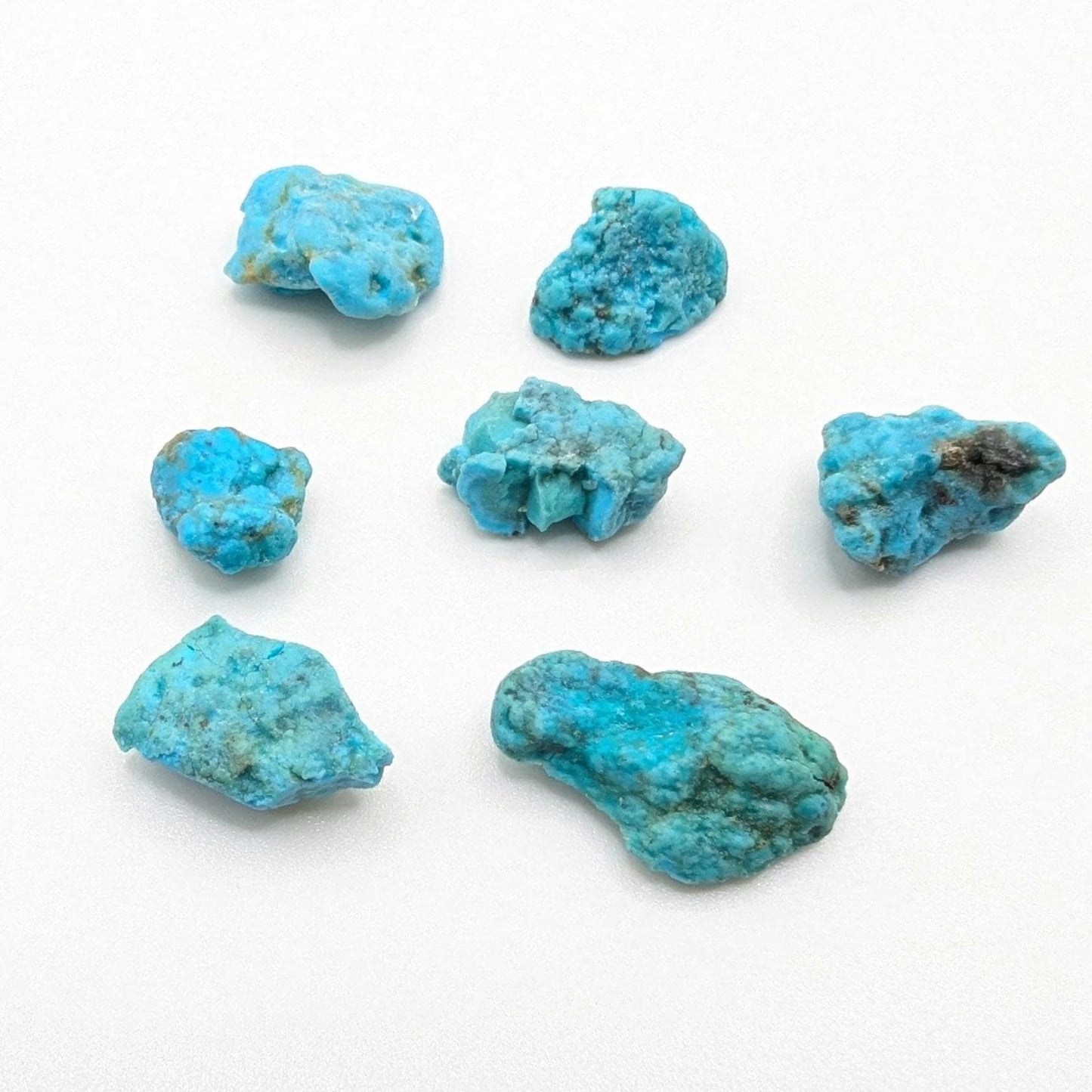7.56g (7pc) Campitos Turquoise Lot - Stabilized Turquoise Nuggets - Sonora, Mexico - Rough Blue Turquoise - Genuine Turquoise with Pyrite