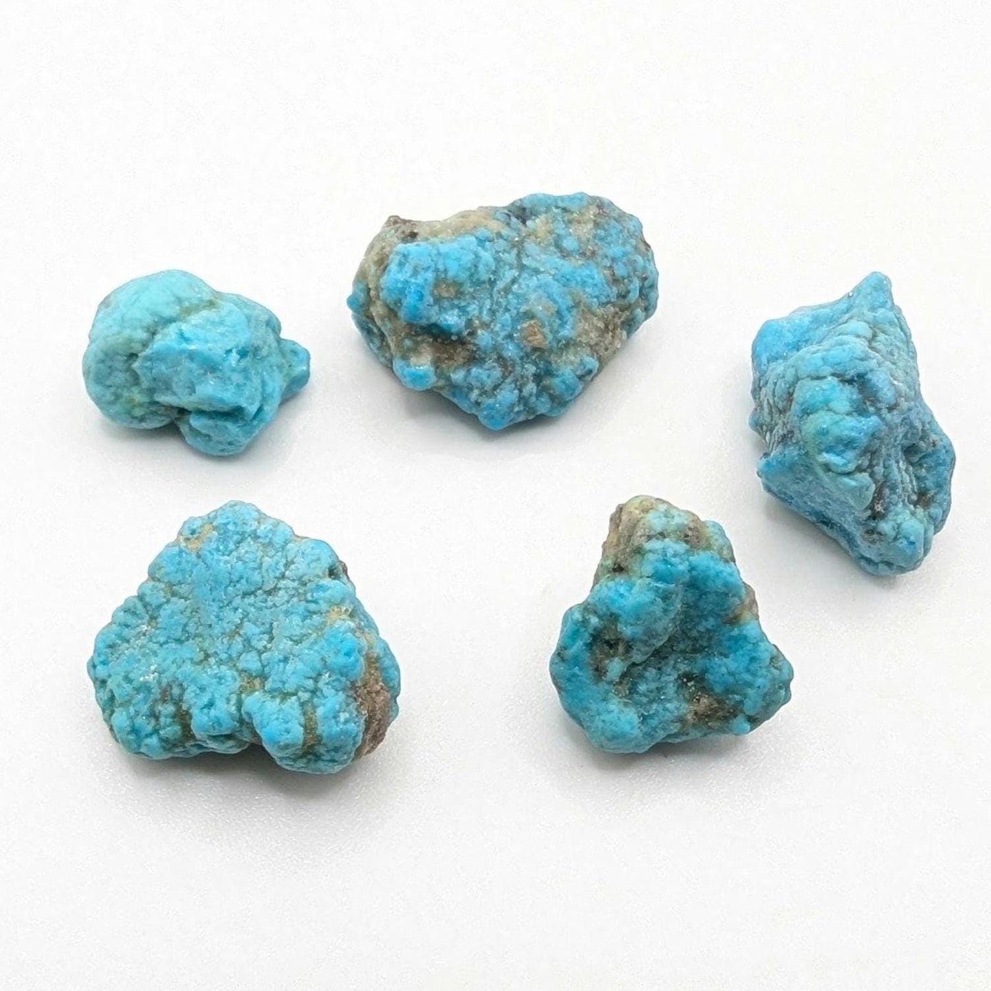 15.15g (5pc) Campitos Turquoise Lot - Stabilized Turquoise Nuggets - Sonora, Mexico - Rough Blue Turquoise - Genuine Turquoise with Pyrite