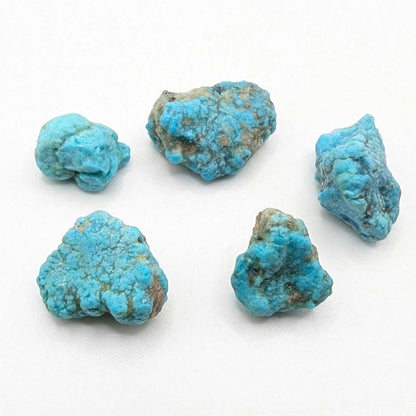 15.15g (5pc) Campitos Turquoise Lot - Stabilized Turquoise Nuggets - Sonora, Mexico - Rough Blue Turquoise - Genuine Turquoise with Pyrite