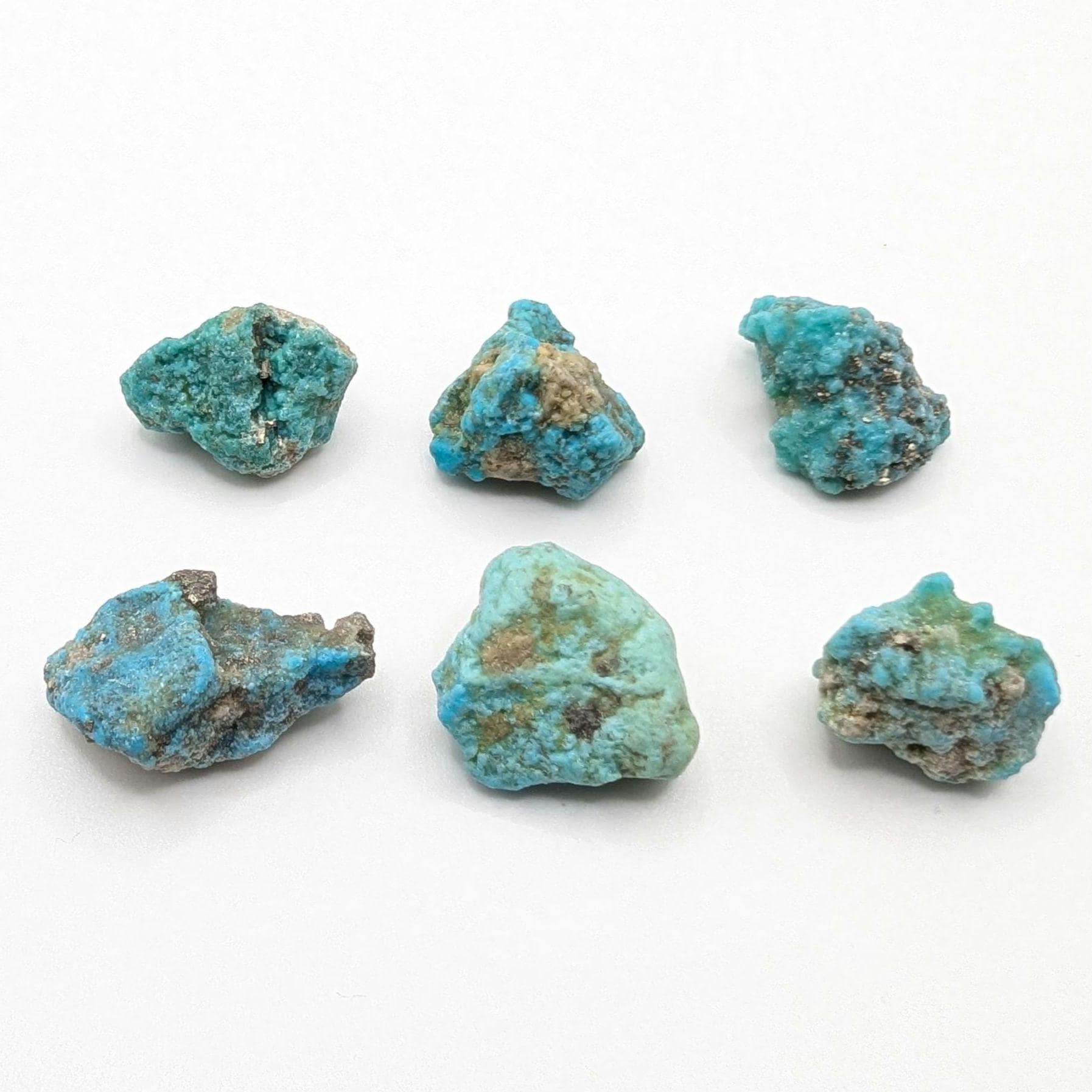 30.18g (6pc) Campitos Turquoise Lot - Stabilized Turquoise Nuggets - Sonora, Mexico - Rough Blue Turquoise - Genuine Turquoise with Pyrite