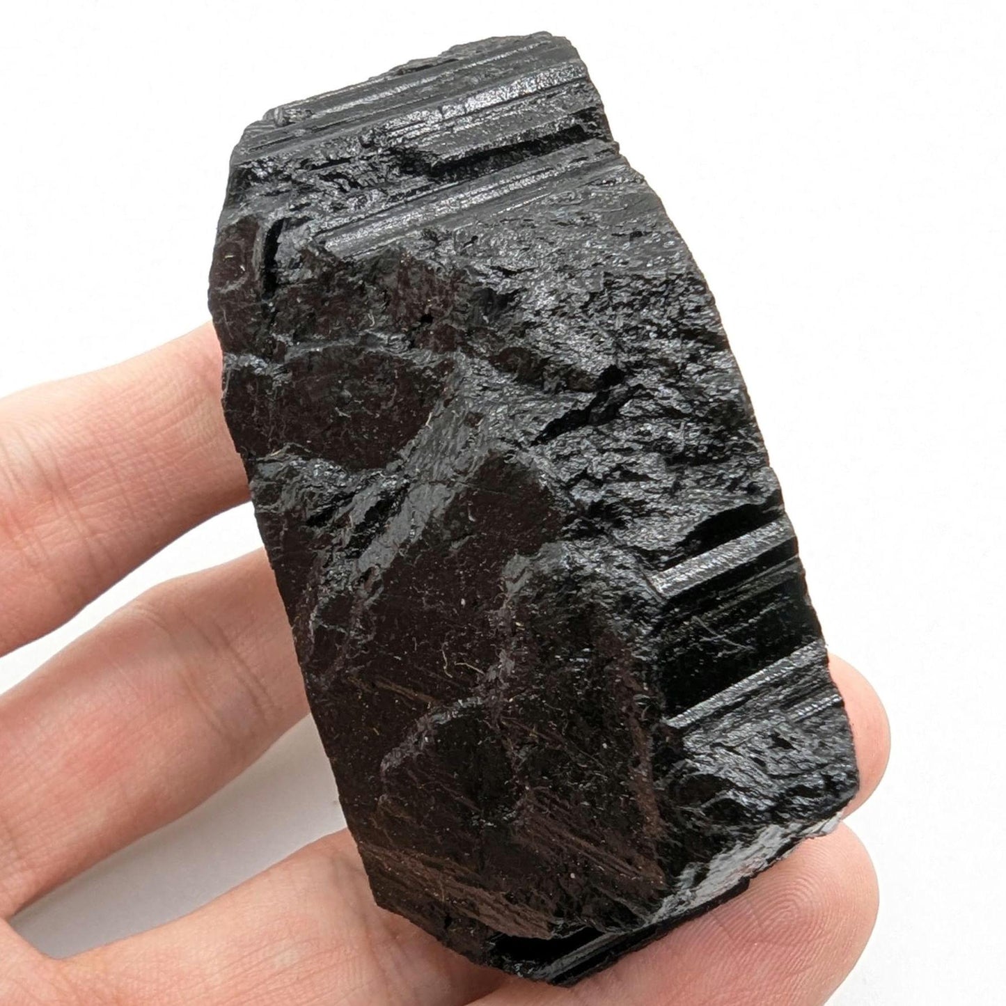 214g Black Tourmaline Crystal - Minas Gerais, Brazil - Metaphysical Crystals - Raw Black Tourmaline - Natural Tourmaline Stone