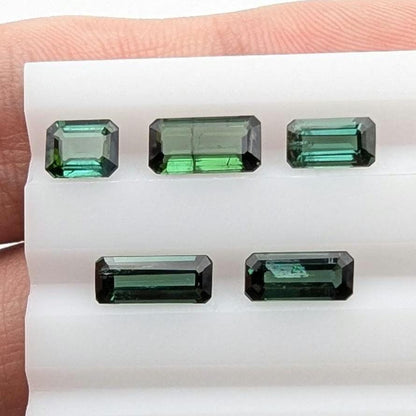 4.03ct (5 pieces) Indicolite Tourmaline - Octagon Cut Faceted Tourmaline from Afghanistan - Faceted Gemstones Lot