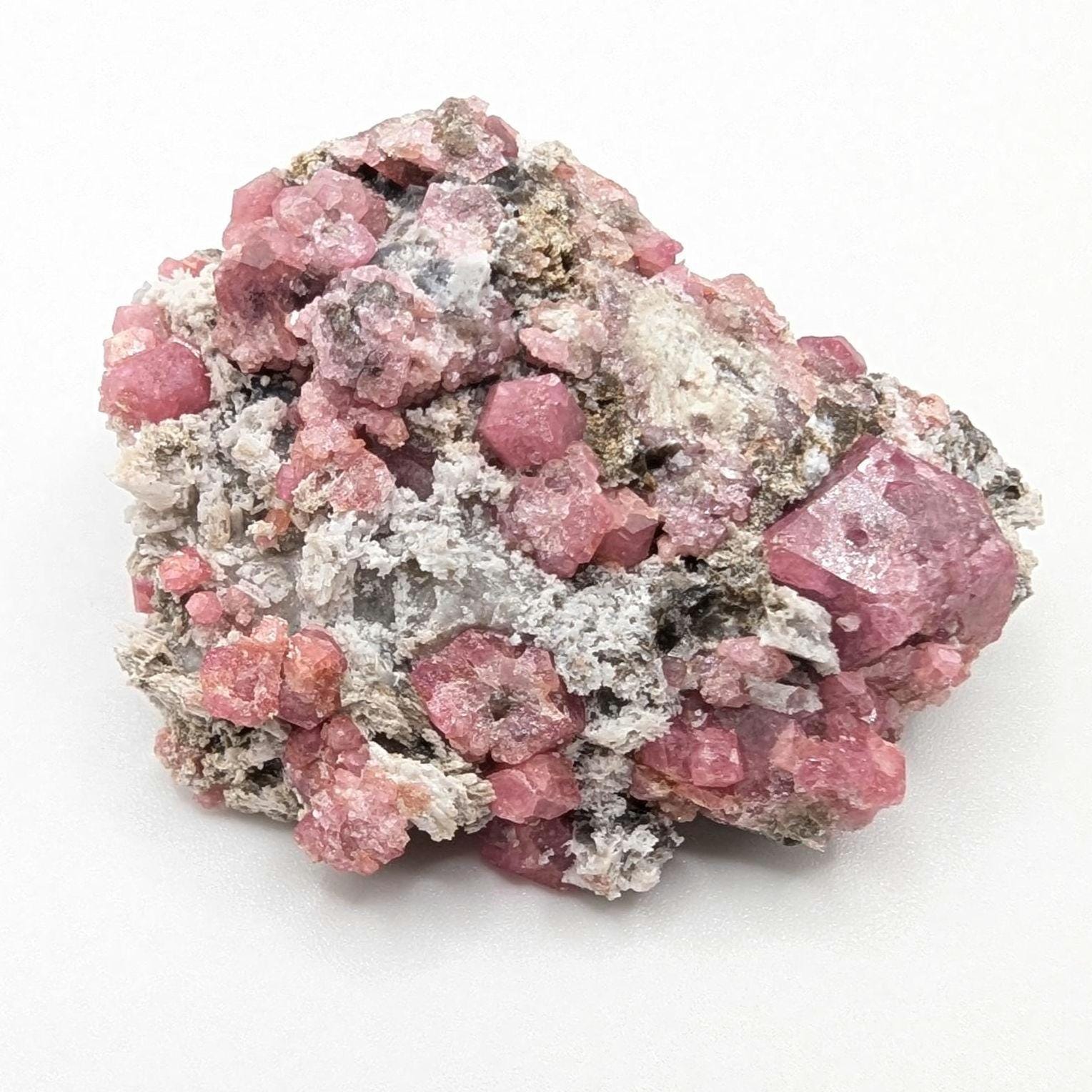 39g Raspberry Garnet from Sierra de Cruces, Mexico - Pink Grossular Garnet Mineral Specimen - Raw Garnet Crystal Cluster