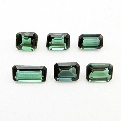 3.00ct (6 pieces) Indicolite Tourmaline - Octagon Cut Faceted Tourmaline from Afghanistan - Faceted Gemstones Lot