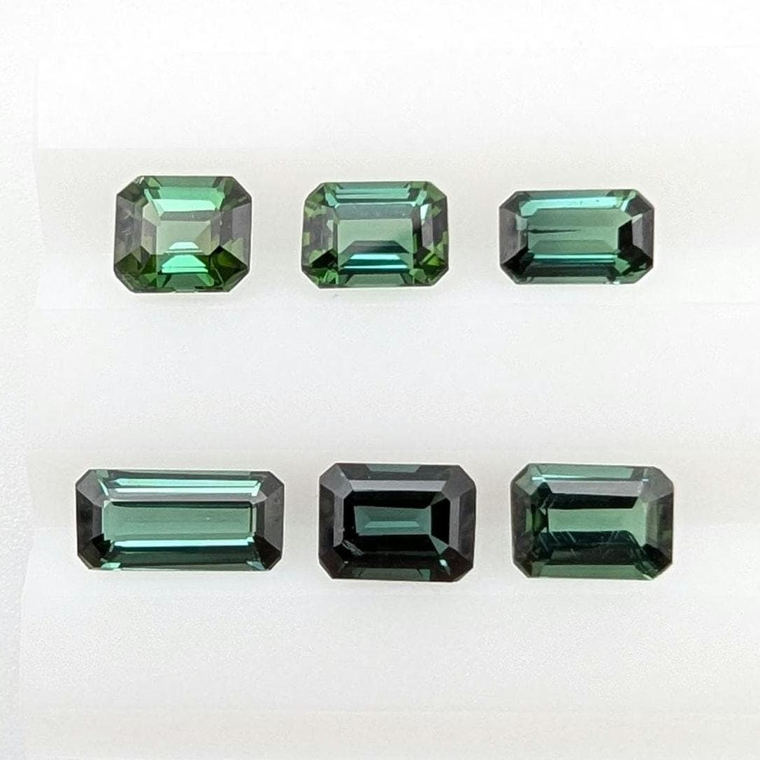 3.00ct (6 pieces) Indicolite Tourmaline - Octagon Cut Faceted Tourmaline from Afghanistan - Faceted Gemstones Lot