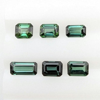 3.00ct (6 pieces) Indicolite Tourmaline - Octagon Cut Faceted Tourmaline from Afghanistan - Faceted Gemstones Lot