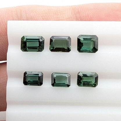 4.48ct (6 pieces) Indicolite Tourmaline - Octagon Cut Faceted Tourmaline from Afghanistan - Faceted Gemstones Lot