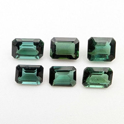 4.48ct (6 pieces) Indicolite Tourmaline - Octagon Cut Faceted Tourmaline from Afghanistan - Faceted Gemstones Lot