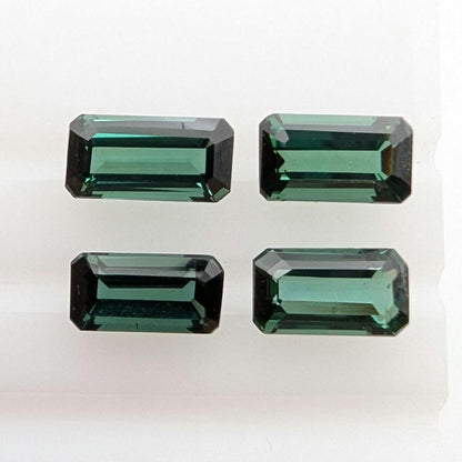 3.56ct (4 pieces) Indicolite Tourmaline - Octagon Cut Faceted Tourmaline from Afghanistan - Faceted Gemstones Lot
