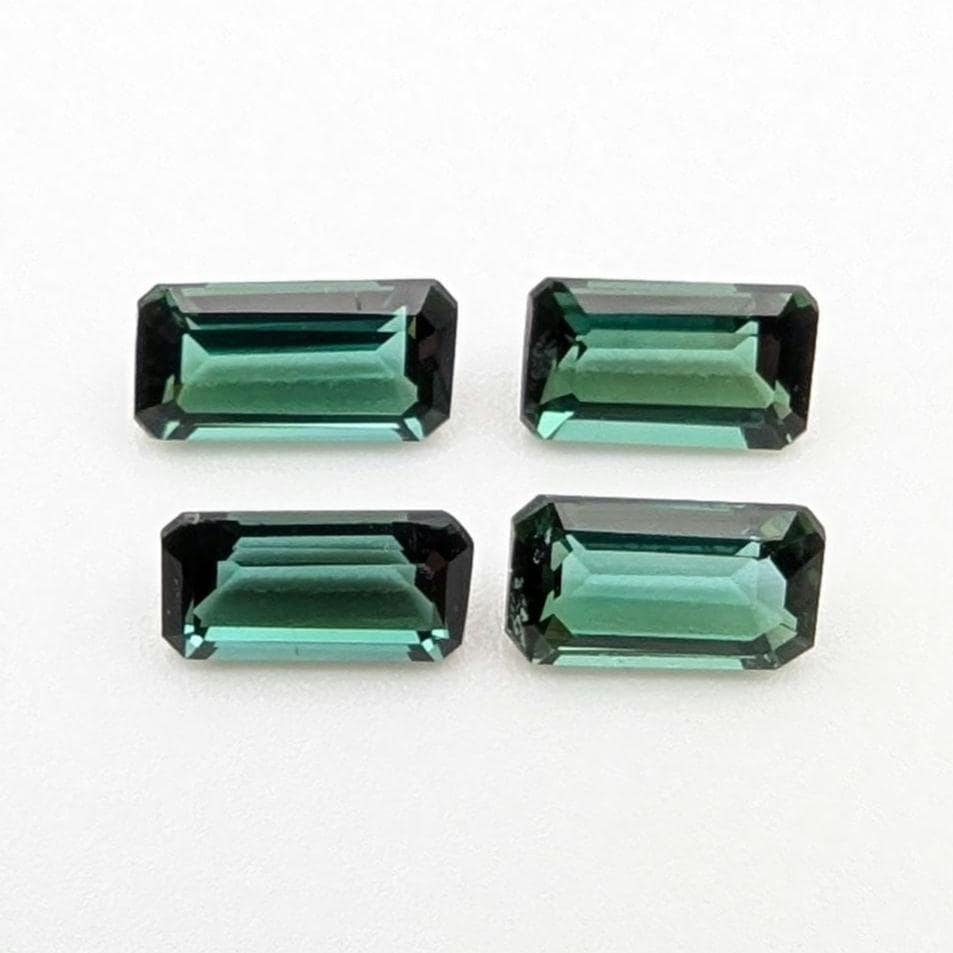 3.56ct (4 pieces) Indicolite Tourmaline - Octagon Cut Faceted Tourmaline from Afghanistan - Faceted Gemstones Lot