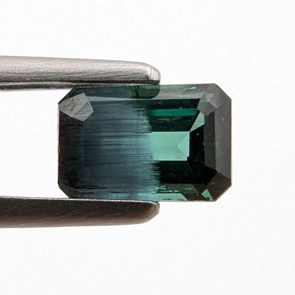 0.63 ct Bicolor Indicolite Tourmaline - Unique Bicolor Gemstone - Octagon Cut Faceted Tourmaline from Afghanistan - Faceted Gemstone