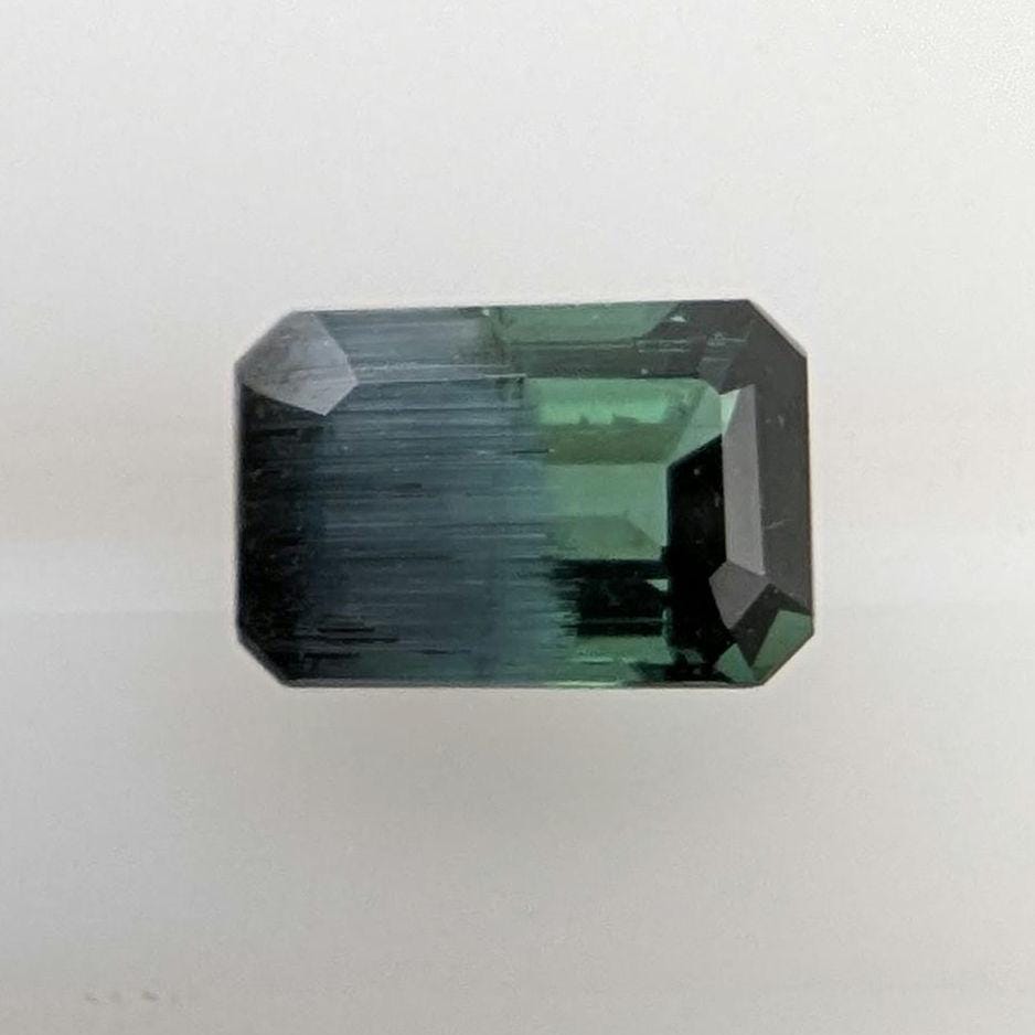 0.63 ct Bicolor Indicolite Tourmaline - Unique Bicolor Gemstone - Octagon Cut Faceted Tourmaline from Afghanistan - Faceted Gemstone