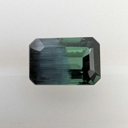 0.63 ct Bicolor Indicolite Tourmaline - Unique Bicolor Gemstone - Octagon Cut Faceted Tourmaline from Afghanistan - Faceted Gemstone