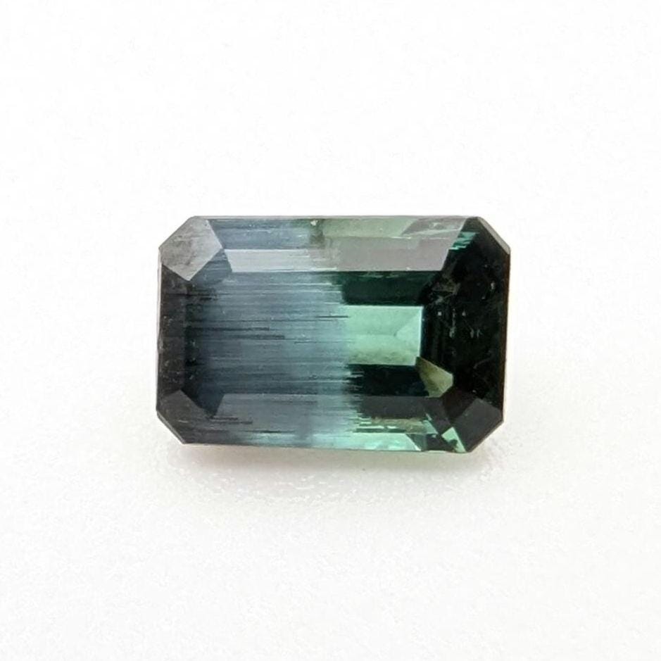 0.63 ct Bicolor Indicolite Tourmaline - Unique Bicolor Gemstone - Octagon Cut Faceted Tourmaline from Afghanistan - Faceted Gemstone
