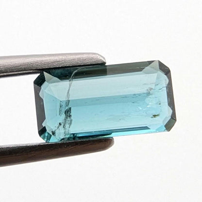 0.80 ct Indicolite Tourmaline - Octagon Faceted Blue Tourmaline - Step Cut Bicolor Tourmaline - Loose Tourmaline Gemstone - Afghanistan