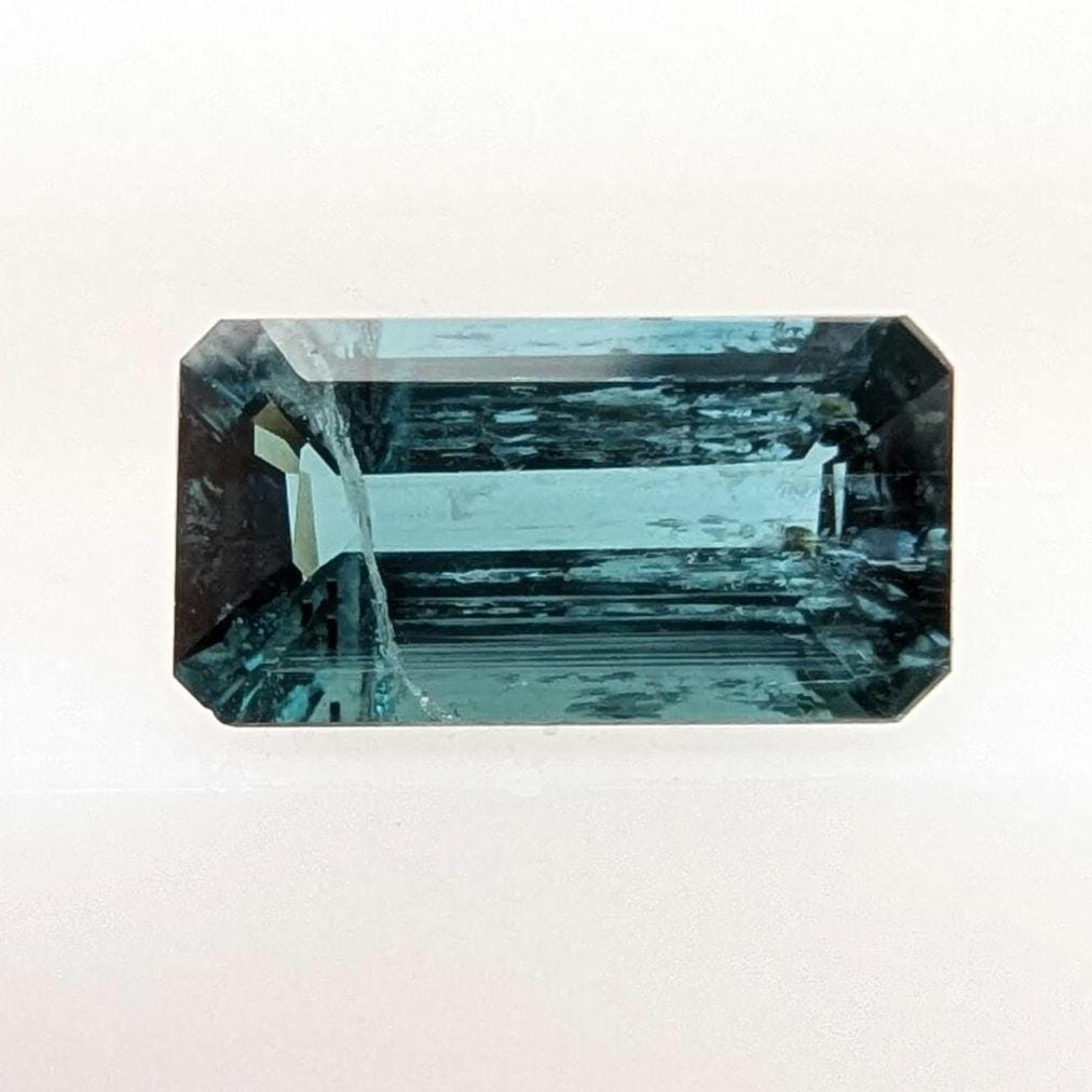 0.80 ct Indicolite Tourmaline - Octagon Faceted Blue Tourmaline - Step Cut Bicolor Tourmaline - Loose Tourmaline Gemstone - Afghanistan