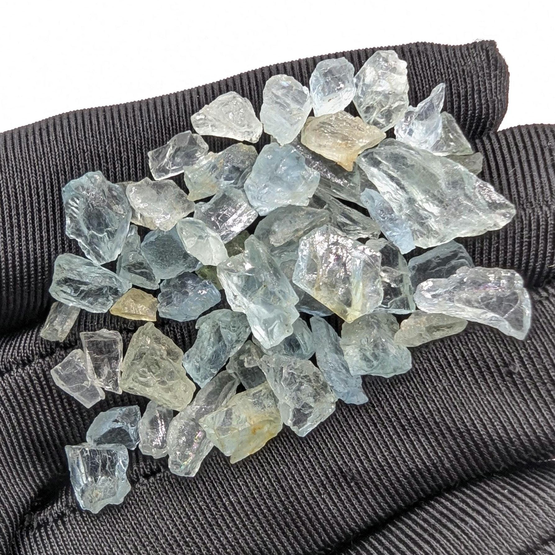45ct Natural Blue Aquamarine & Yellow Beryl - Rough Beryl Gemstones - Loose Rough Gems - Natural Aquamarine Crystals - Nigeria