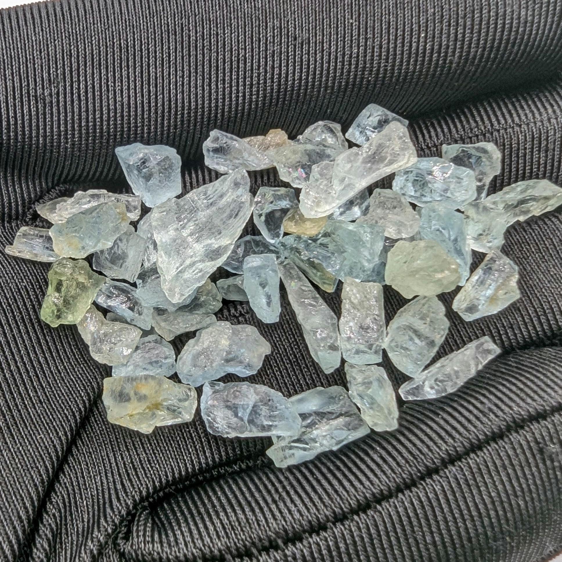45ct Natural Blue Aquamarine & Yellow Beryl - Rough Beryl Gemstones - Loose Rough Gems - Natural Aquamarine Crystals - Nigeria