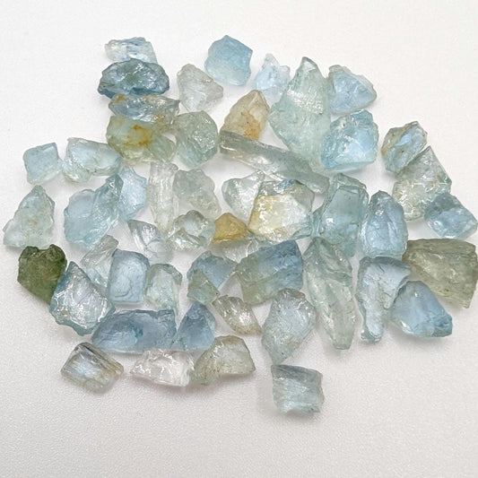 45ct Natural Blue Aquamarine & Yellow Beryl - Rough Beryl Gemstones - Loose Rough Gems - Natural Aquamarine Crystals - Nigeria