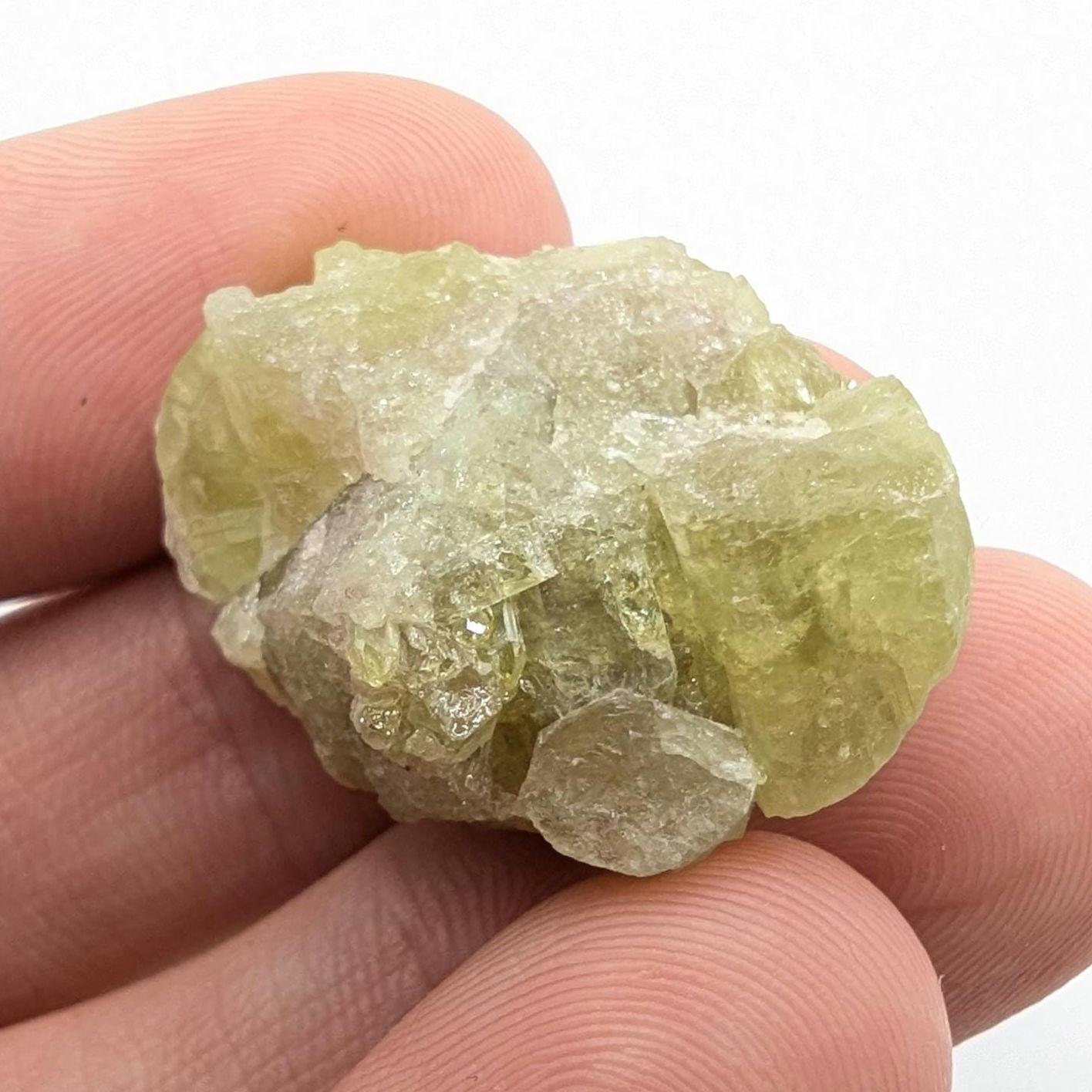 11 g Green Vesuvianite Crystal - Thumbnail Specimen - Jeffrey Mine, Quebec, Canada