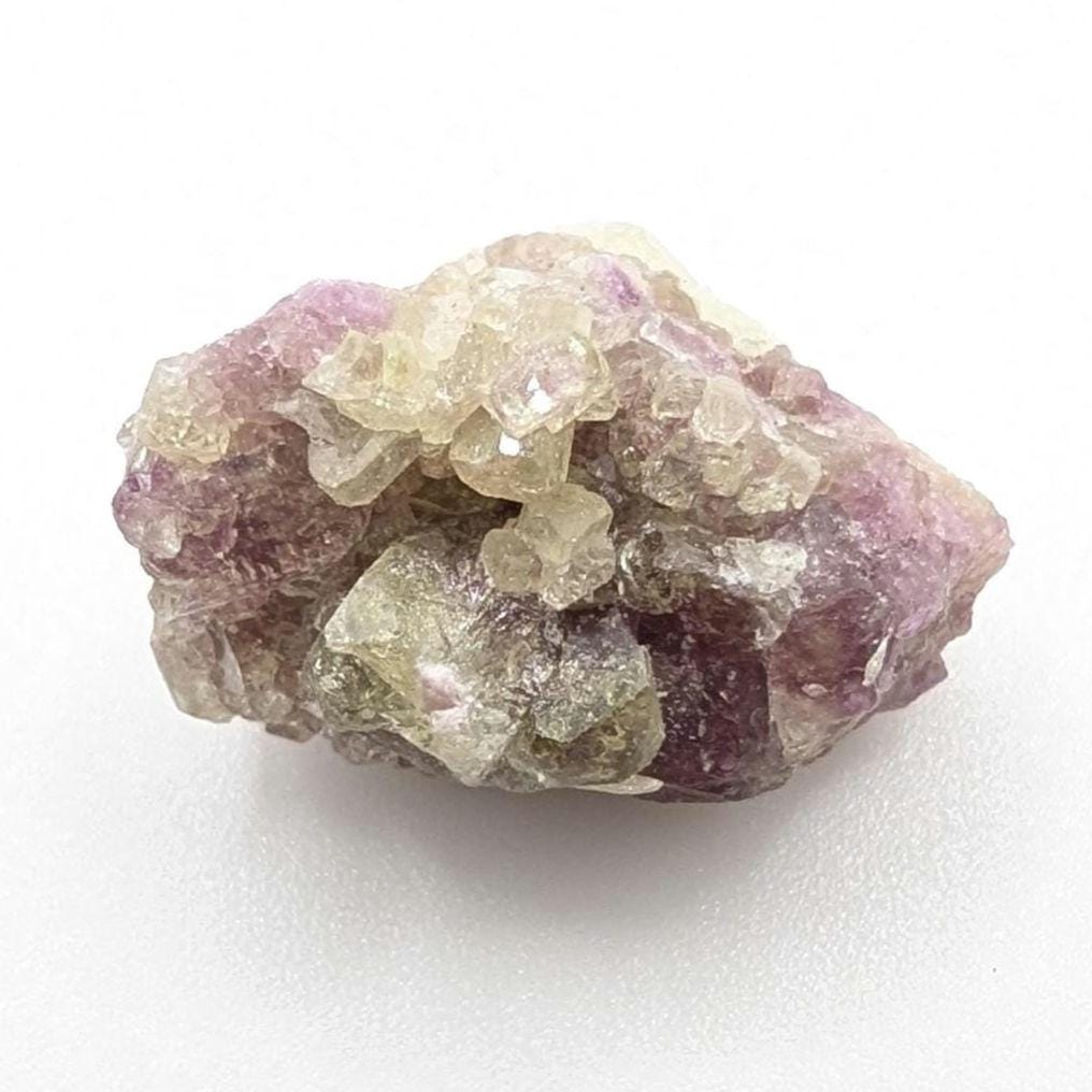 5.17 g Green and Purple Vesuvianite Crystal - Thumbnail Specimen - Jeffrey Mine, Quebec, Canada