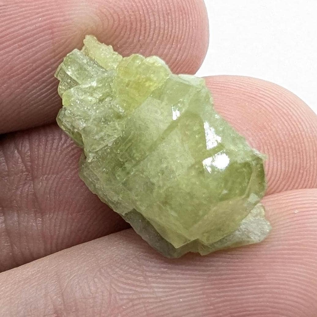 2.99 g Green Vesuvianite Crystal - Thumbnail Specimen - Jeffrey Mine, Quebec, Canada