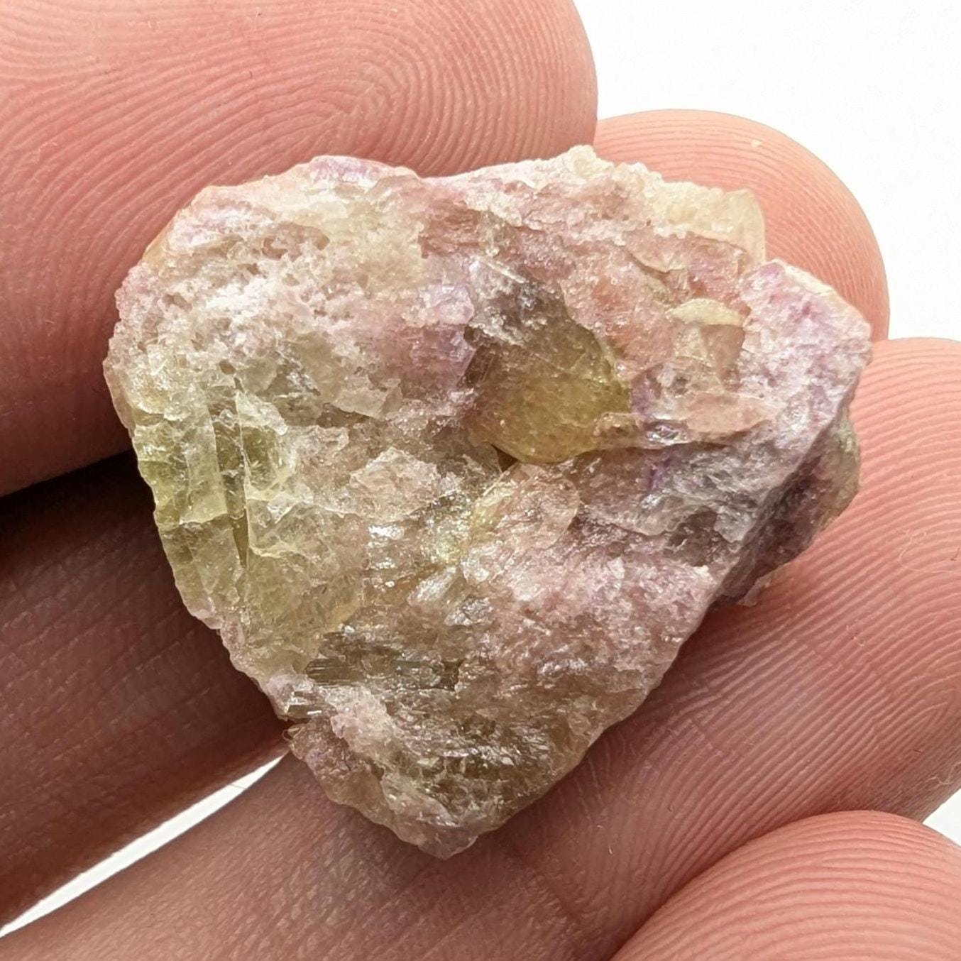 5.50 g Green and Purple Vesuvianite Crystal - Thumbnail Specimen - Jeffrey Mine, Quebec, Canada