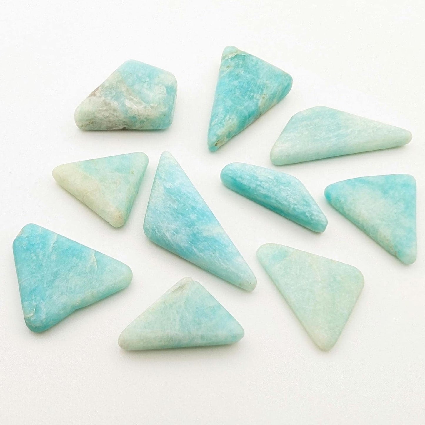 255 ct (10 pieces) Polished Amazonite Lot - Lac St-Jean, Quebec, Canada - Polished in Canada