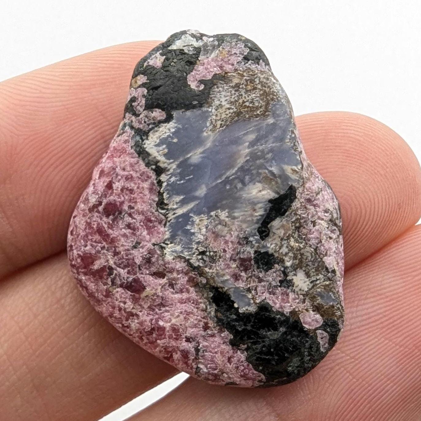 33 ct Eudialyte Polished Slab - Eudialyte Gemstone from Kipawa, Quebec, Canada - Natural Eudialyte Crystal
