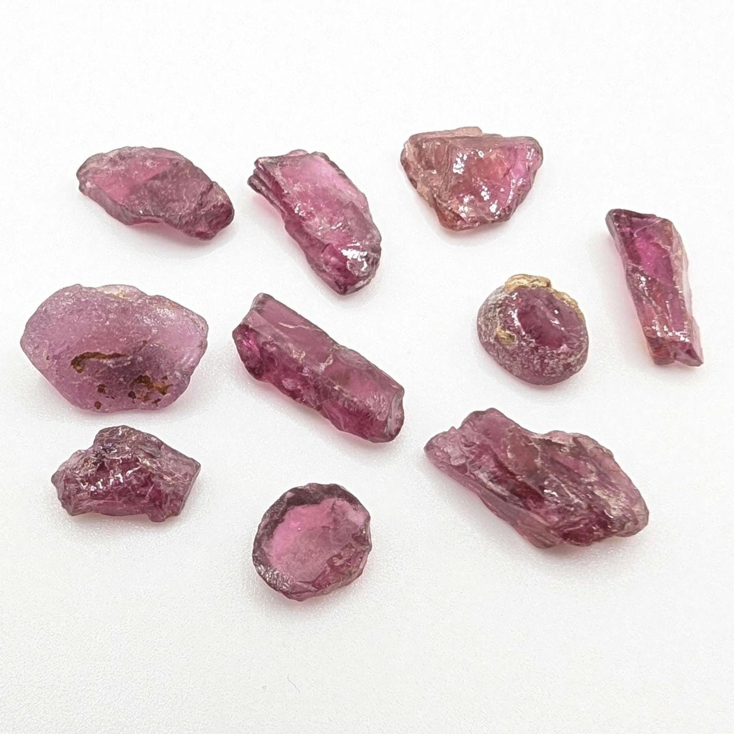 42 ct (10pc) Lot of Rough Rhodolite Garnet from Mozambique - Facet Rough Rhodolite - Loose Rough Gemstones - Natural Untreated Garnet