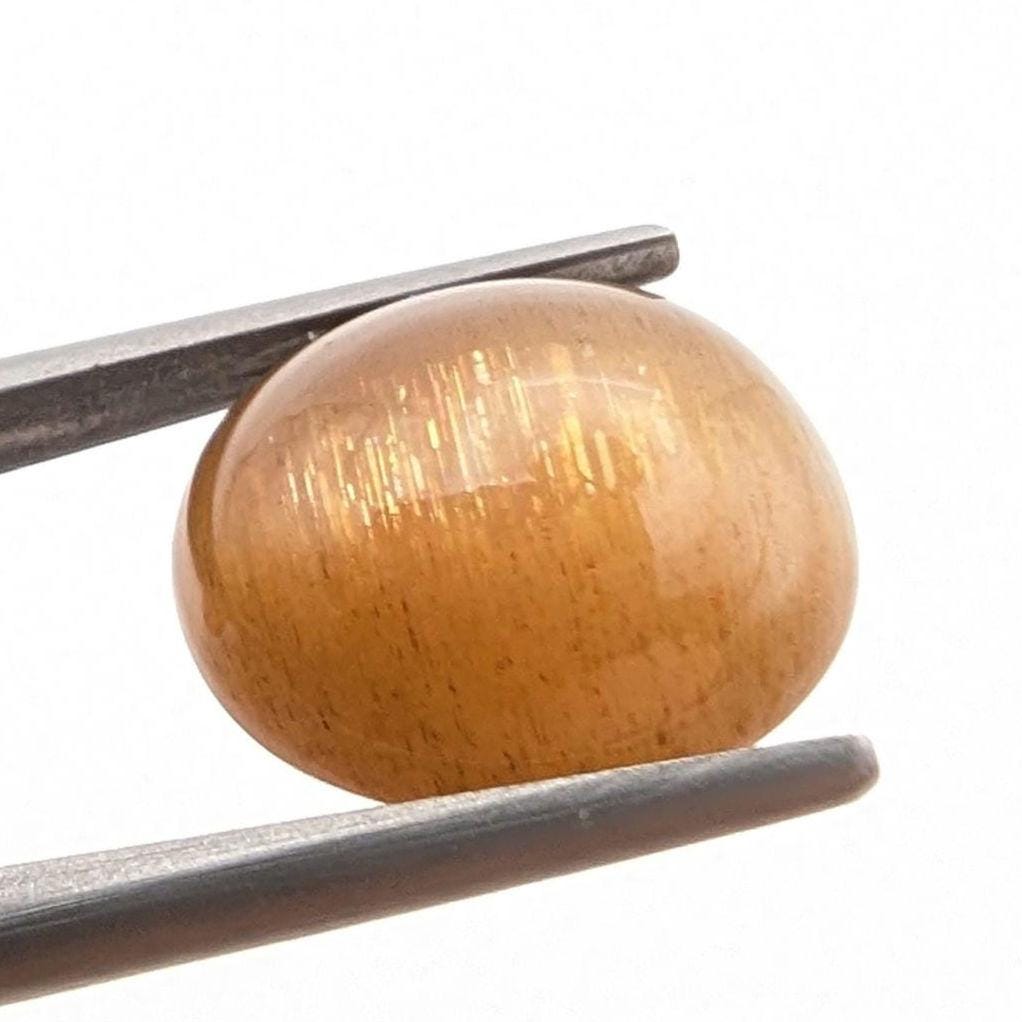 7.72 ct Cat's Eye Apatite - Honey Cat's Eye Cabochon - Natural Untreated Gemstone - Chatoyant Cat's Eye Gemstone - Minas Gerais, Brazil