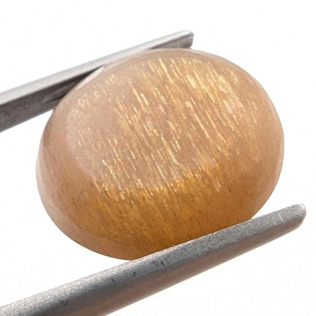 7.72 ct Cat's Eye Apatite - Honey Cat's Eye Cabochon - Natural Untreated Gemstone - Chatoyant Cat's Eye Gemstone - Minas Gerais, Brazil