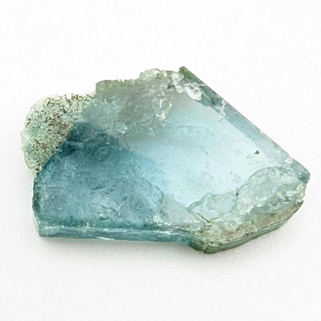 13.79 ct Indicolite Tourmaline Slice - Polished Blue Tourmaline Crystal - Bicolor Tourmaline - Loose Gemstone - Afghanistan