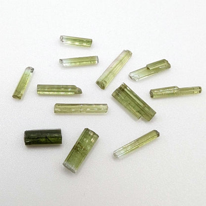 9.60 ct Green Tourmaline Crystals - Natural Rough Tourmaline Lot - Afghanistan