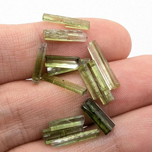 9.60 ct Green Tourmaline Crystals - Natural Rough Tourmaline Lot - Afghanistan