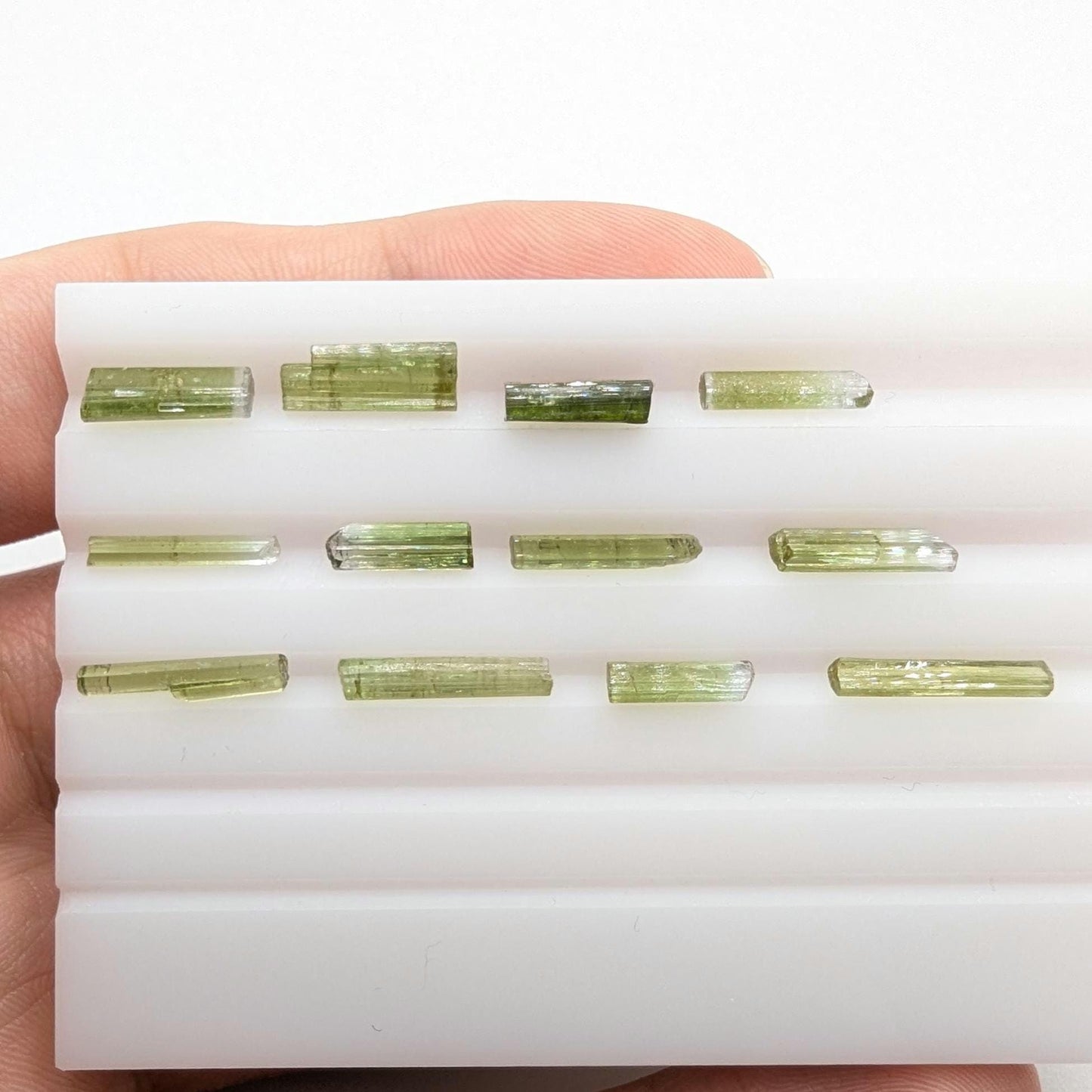 9.60 ct Green Tourmaline Crystals - Natural Rough Tourmaline Lot - Afghanistan