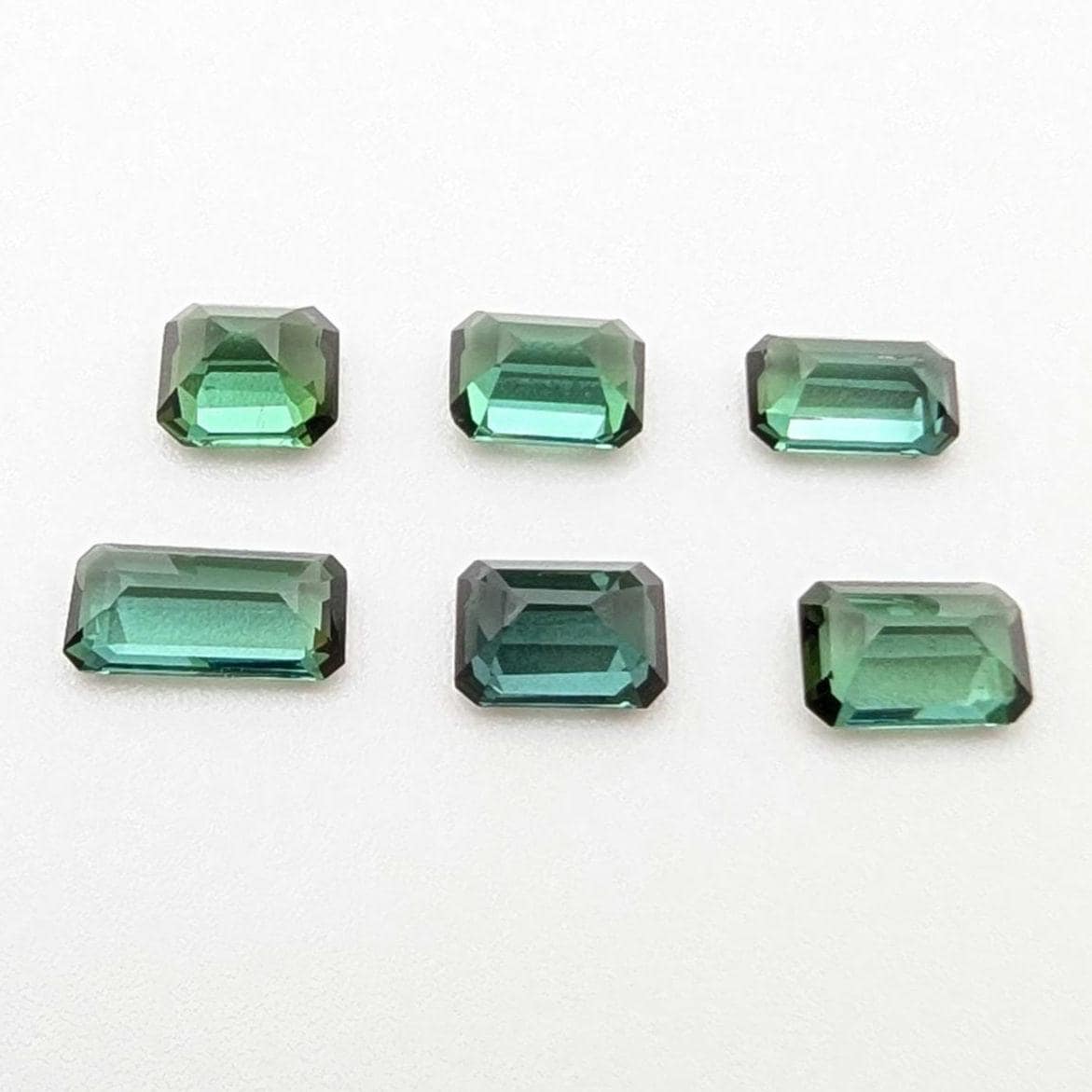 3.00ct (6 pieces) Indicolite Tourmaline - Octagon Cut Faceted Tourmaline from Afghanistan - Faceted Gemstones Lot